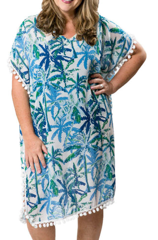 Logan Coverup Green & Blue Palm Tree