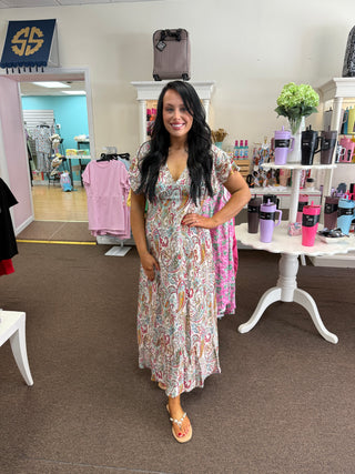 Whispering Paisley Maxi Dress