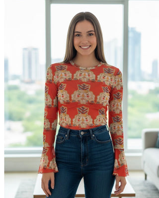 Nutcracker Mesh Top Red