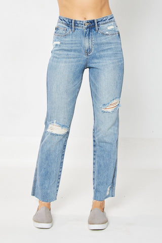 Judy Blue HW Rigid Magic Destroy Straight Jean