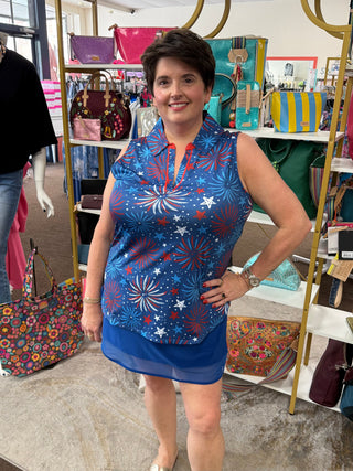 Americana Print Sleeveless Top