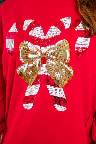 Candy Cane Lane Sequin Top