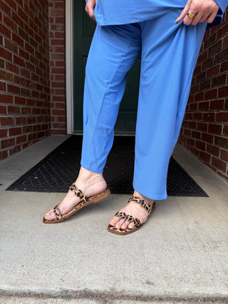 French Blue Crepe Relaxed Pant
