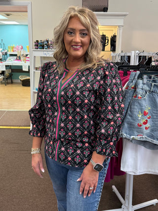 Blurred Blooms Top