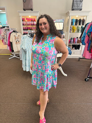 Dear Scarlett Lizzy Aqua Tiered Dress