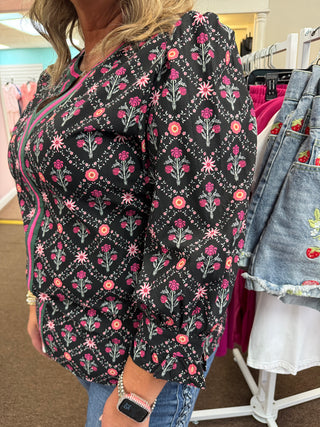 Blurred Blooms Top