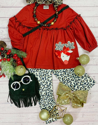 Children's Reindeer Animal Print Legging Set