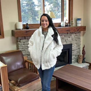 White Sherpa Teddy Jacket
