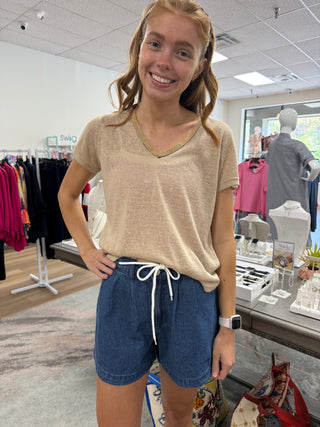 Denim Paperbag Shorts