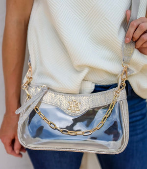 Cassidy Clear Crossbody Metallic Champagne