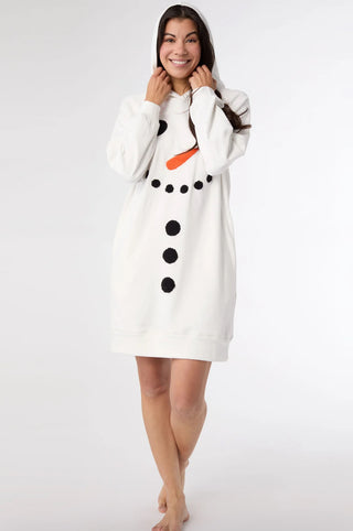 Snug Haven Hoodie Snowman Dress