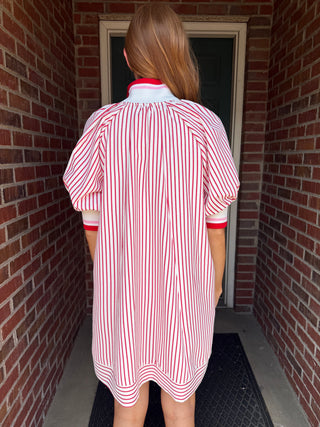 Red Ribbon Stripe Dress