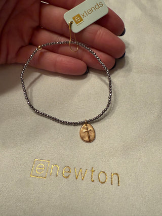 Enewton Extends Silver Faceted Hematite 2MM Inspire Small Charm Bracelet