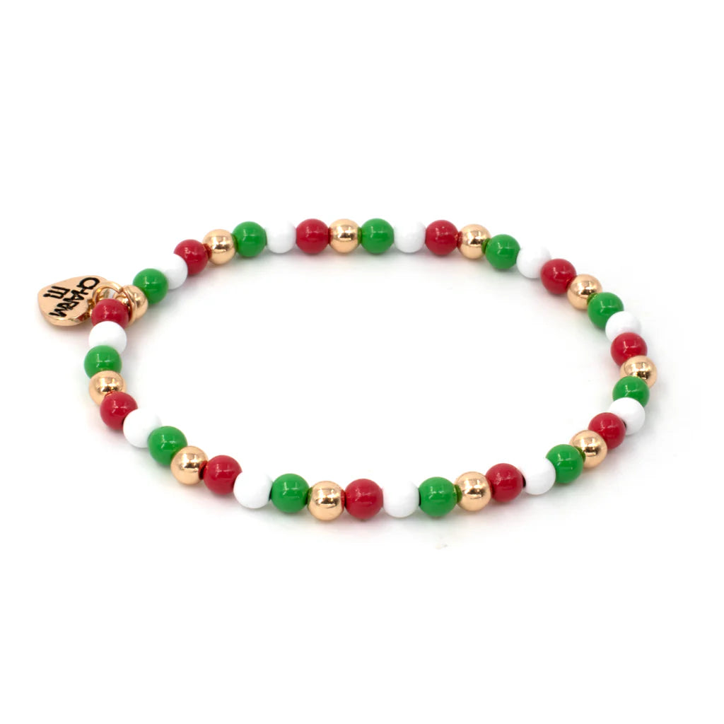 Charm It! Gold Christmas Stretch Bead Bracelet