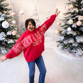 Simply Southern Mock Neck Merry & Bright Crew One Size Fits Most