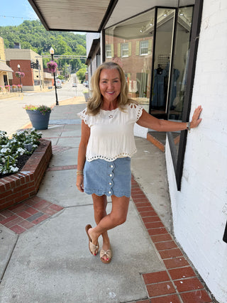Petal Perfect Eyelet Top