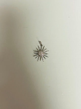 Charm Silver Pave Sun
