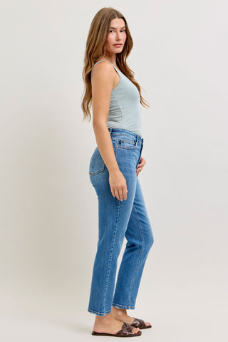 Judy Blue HW Ankle Straight Jean