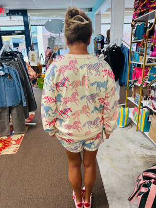 Horse Print Short Set