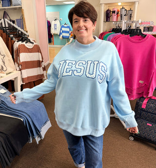 Jesus Mock Neck Sweatshirt