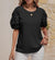 All the Love Pearl Beaded Puff Top - Black