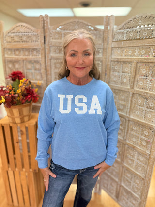 Light Blue USA French Terry Sweatshirt