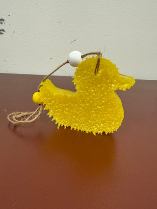 Beaded Ducky Lemon Chiffon Freshie