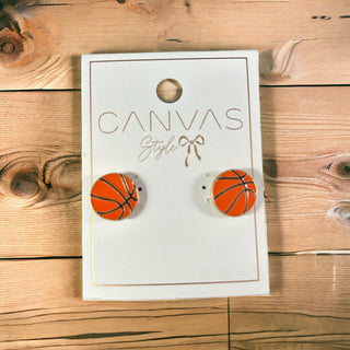 Basketball Enamel Stud Earrings