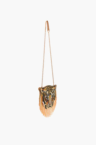 Tiger Beaded Crossbody Bag