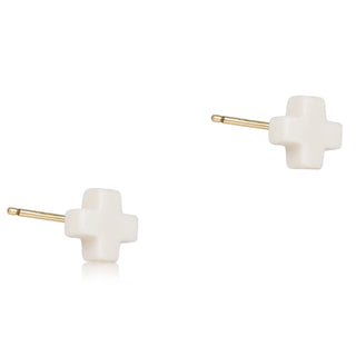 Enewton Signature Cross Stud Off White