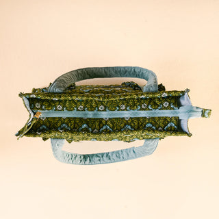Everyday Quilted Tote Forest Green
