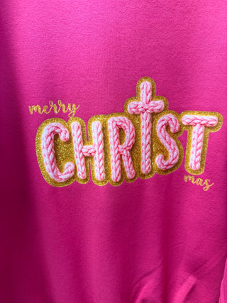 Faux Yarn Merry Christmas Sweatshirt