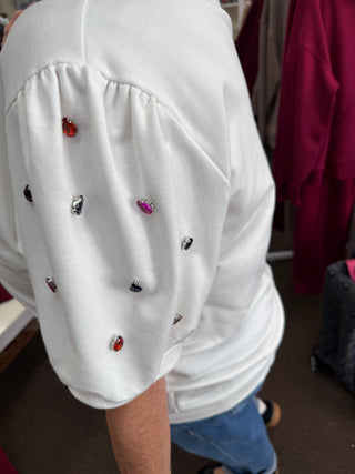 Glam Hey Boo Puff Sleeve Tee