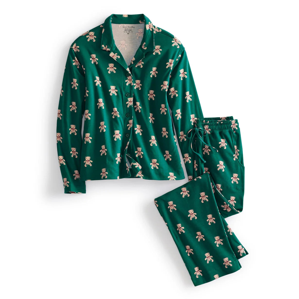 Vera Bradley Long-Sleeved Pajama Set Bear Mosaic