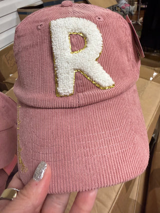 Corduroy Initial Hats