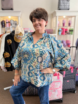 Not So Abstract V-neck Top