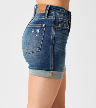 Judy Blue HW Tummy Control Vintage Wash Shorts