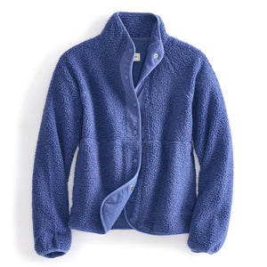 Vera Bradley Teddy Fleece Full-Snap Jacket Deep Ultramarine