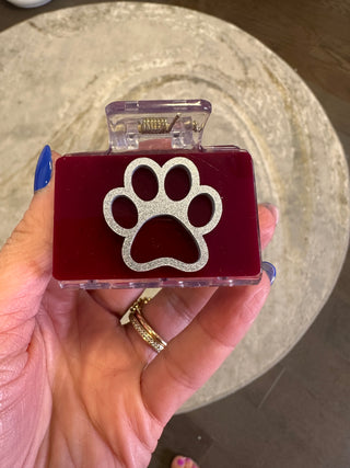 Gameday Paw Print Acrylic Hair Clips