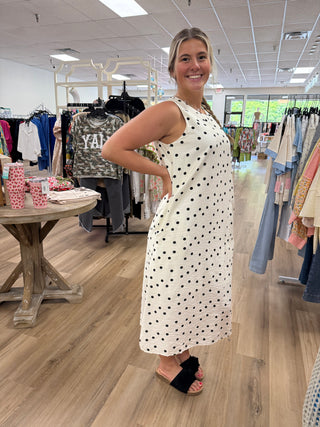 Dot Moment Cream Dress