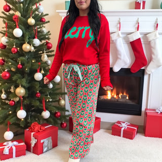 Candy Cane Stripe Cotton PJ Pants