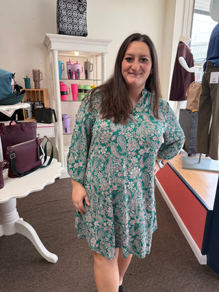 Dear Scarlett Liz Claire Dress Hunter Green
