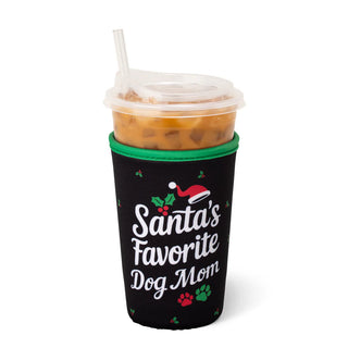 Swig Santa's Fav Dog Mom Medium Iced Cup Coolie