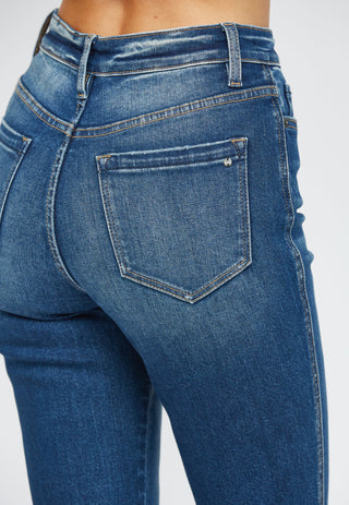 Mica High Rise Crop Flare Uneven Hem