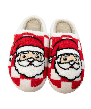 Santa Red Checkered Slippers