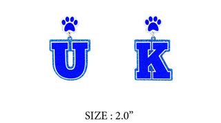 Blue and White UK 2" Acrylic Gameday Earring
