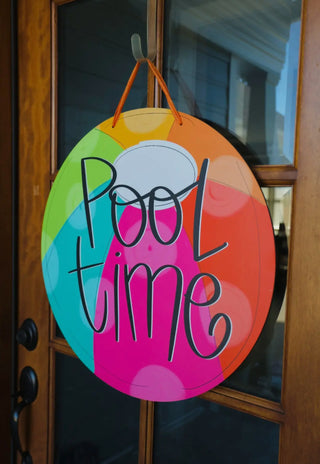 Pool Time Door Hanger