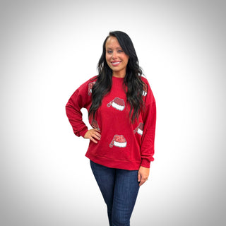 Santa Hat Sequin Sweatshirt