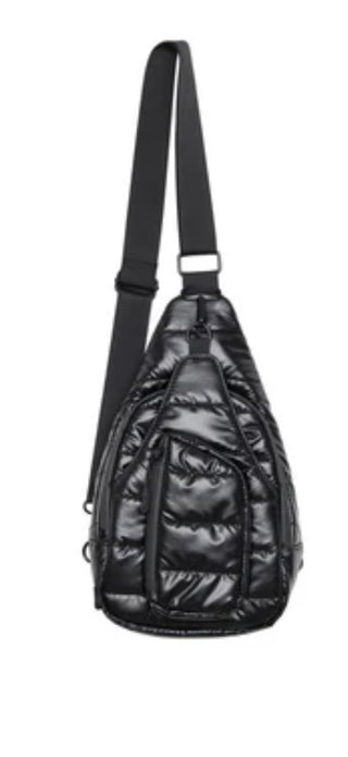 Black Metallic Sling Bag