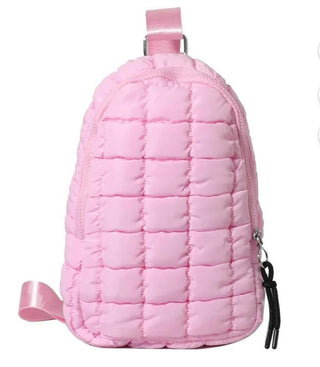 Light Pink Puffer Belt Bag